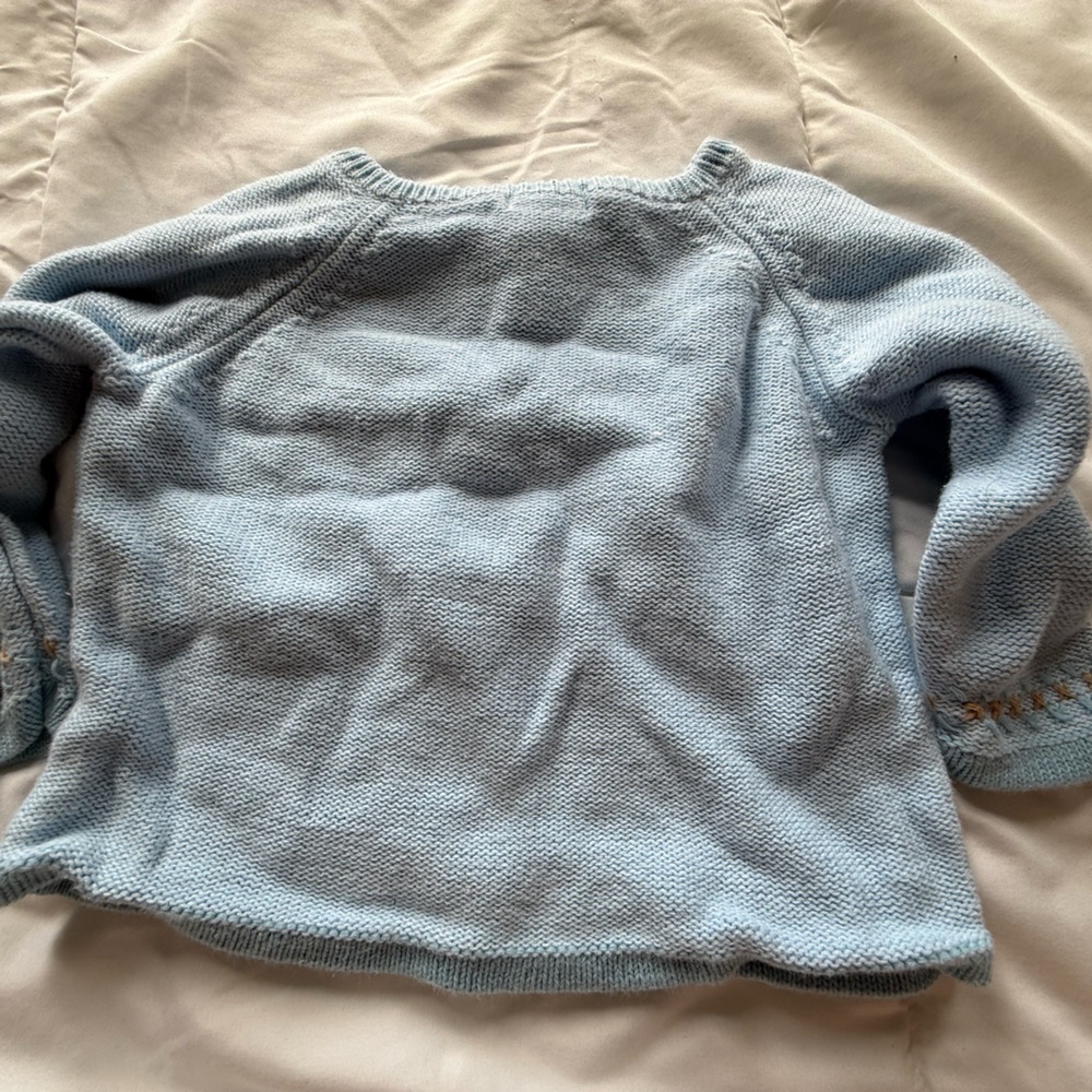 Carters Baby Boy Cotton Lightweight light blue sweater - Picture 2 of 4